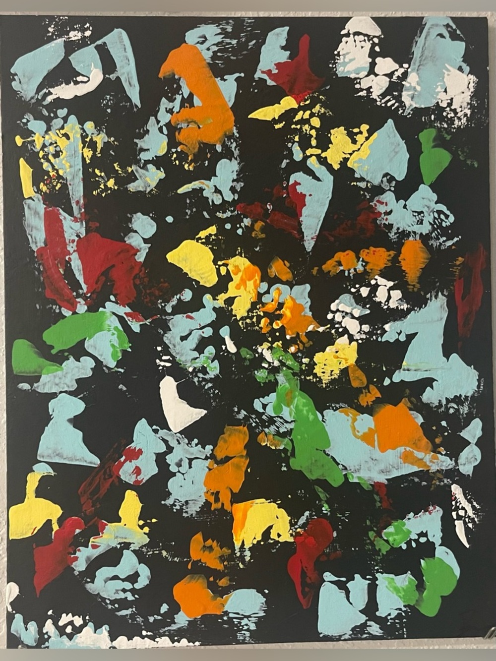Abstract Splash Acrylic Painting - 11" x 14"